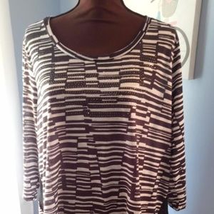 Womens French Blue 3/4 Sleeve Plus